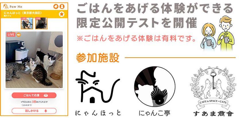 保護犬・保護猫にスマホでごはんをあげる「Paw Me」限定公開テスト開始の画像4